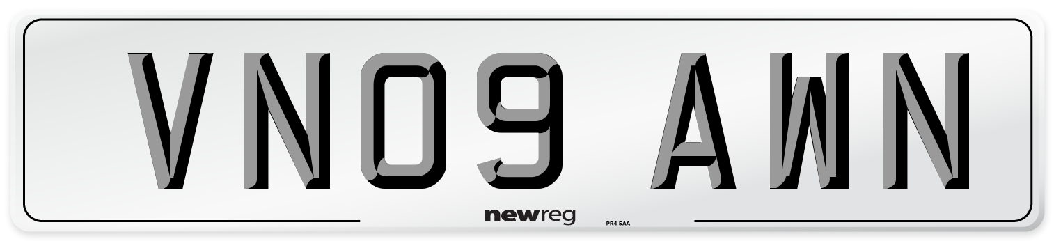 VN09 AWN Number Plate from New Reg